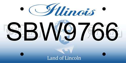 SBW9766 Illinois License Plate