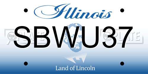 SBWU37 Illinois License Plate