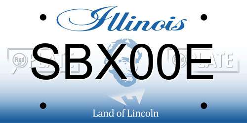 SBX00E Illinois License Plate