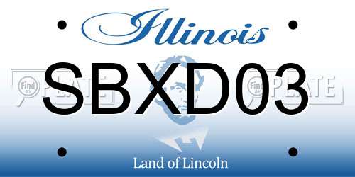 SBXD03 Illinois License Plate