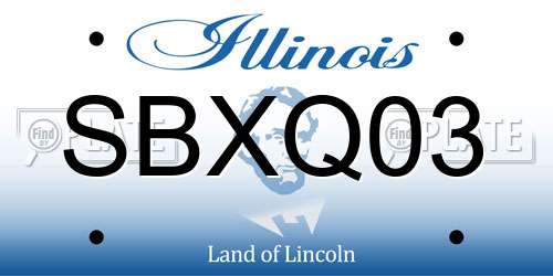 SBXQ03 Illinois License Plate