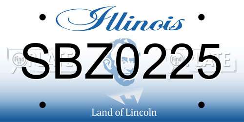 SBZ0225 Illinois License Plate