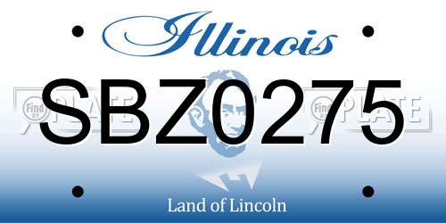 SBZ0275 Illinois License Plate