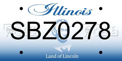 SBZ0278 Illinois License Plate
