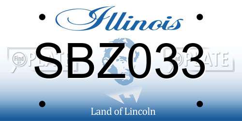 SBZ033 Illinois License Plate