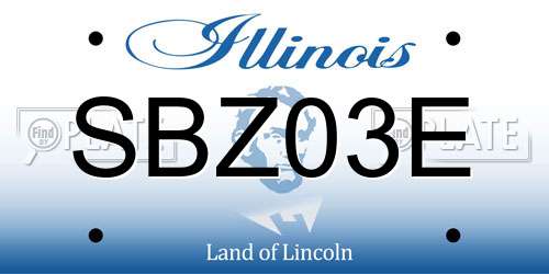 SBZ03E Illinois License Plate