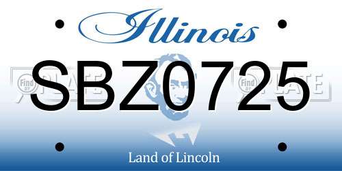 SBZ0725 Illinois License Plate