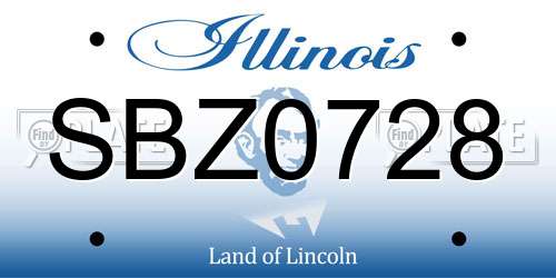 SBZ0728 Illinois License Plate
