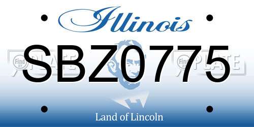 SBZ0775 Illinois License Plate
