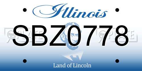 SBZ0778 Illinois License Plate
