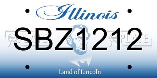 SBZ1212 Illinois License Plate