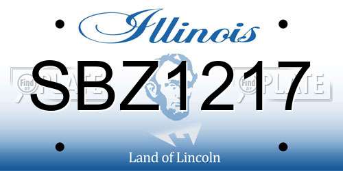 SBZ1217 Illinois License Plate