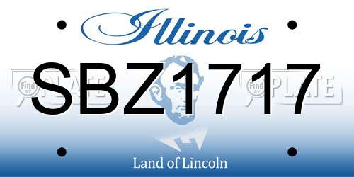 SBZ1717 Illinois License Plate