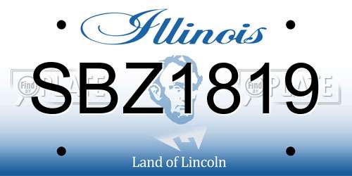 SBZ1819 Illinois License Plate