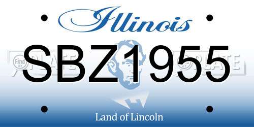 SBZ1955 Illinois License Plate