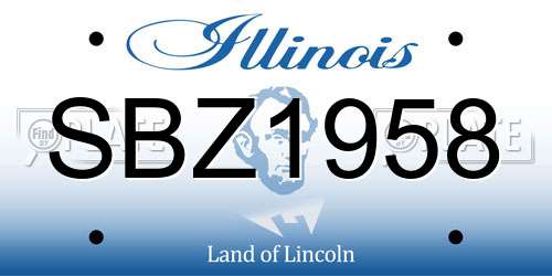 SBZ1958 Illinois License Plate