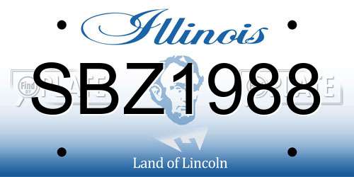 SBZ1988 Illinois License Plate
