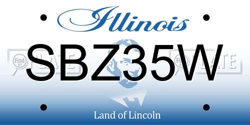 SBZ35W Illinois License Plate