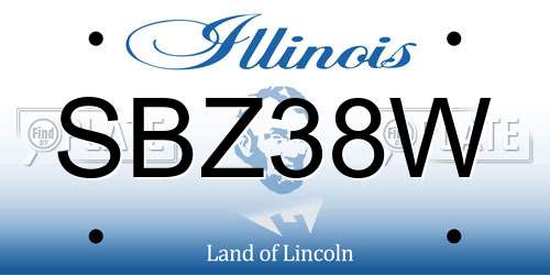 SBZ38W Illinois License Plate