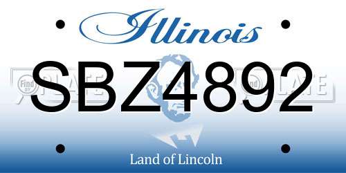 SBZ4892 Illinois License Plate