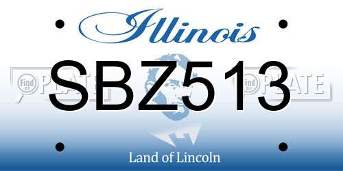 SBZ513 Illinois License Plate