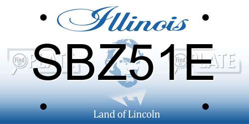SBZ51E Illinois License Plate