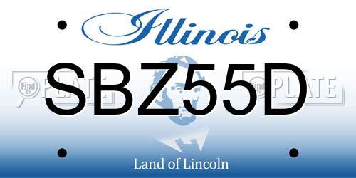 SBZ55D Illinois License Plate