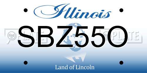 SBZ55O Illinois License Plate