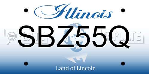 SBZ55Q Illinois License Plate