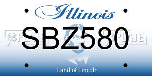 SBZ580 Illinois License Plate