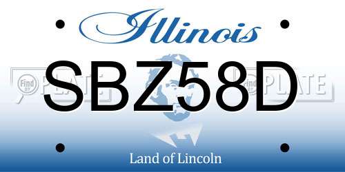 SBZ58D Illinois License Plate