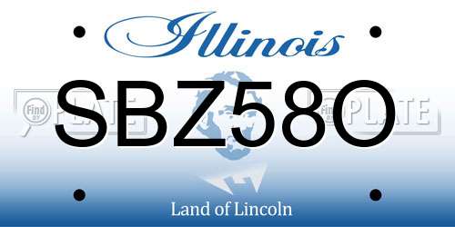 SBZ58O Illinois License Plate