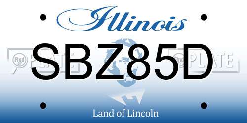 SBZ85D Illinois License Plate