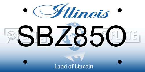 SBZ85O Illinois License Plate