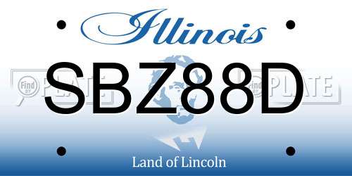 SBZ88D Illinois License Plate