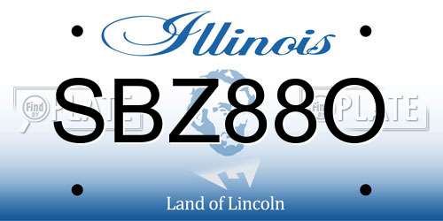 SBZ88O Illinois License Plate