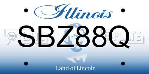SBZ88Q Illinois License Plate