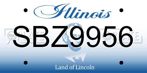 SBZ9956 Illinois License Plate