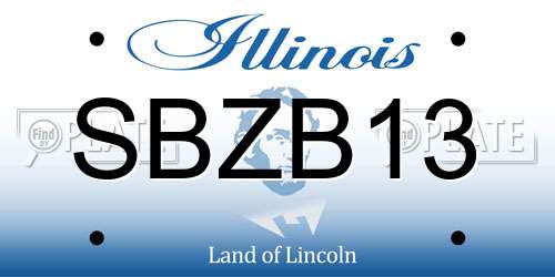 SBZB13 Illinois License Plate