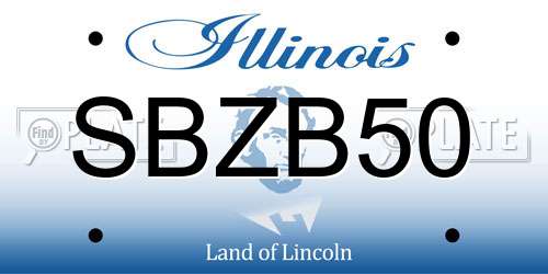 SBZB50 Illinois License Plate