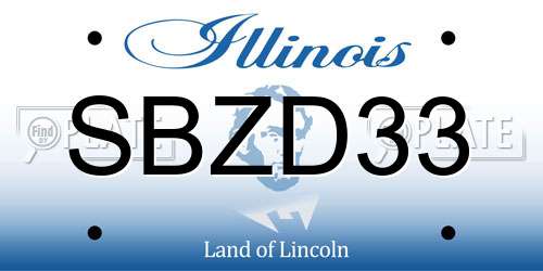 SBZD33 Illinois License Plate