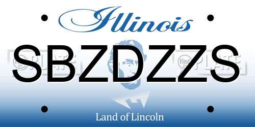 SBZDZZS Illinois License Plate