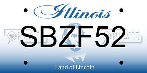 SBZF52 Illinois License Plate