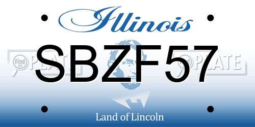SBZF57 Illinois License Plate
