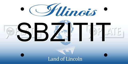 SBZITIT Illinois License Plate
