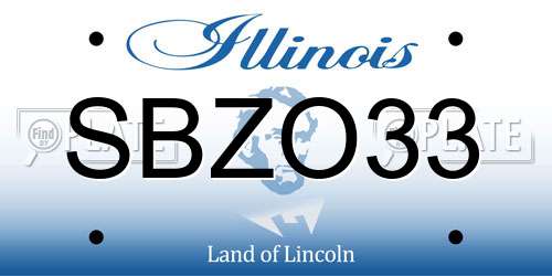 SBZO33 Illinois License Plate