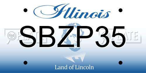 SBZP35 Illinois License Plate