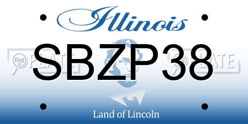SBZP38 Illinois License Plate