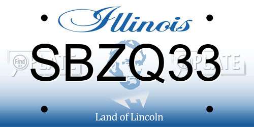 SBZQ33 Illinois License Plate