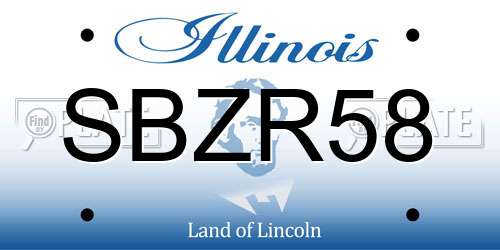 SBZR58 Illinois License Plate